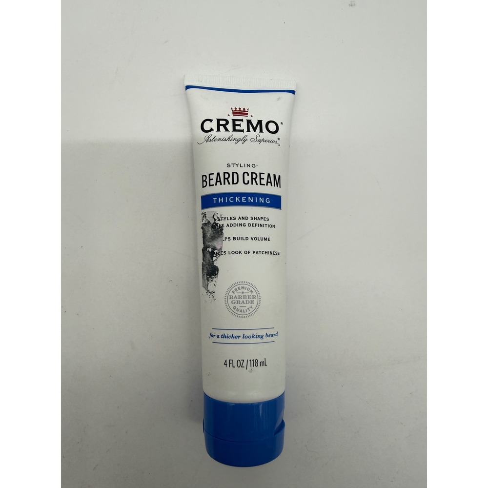 Cremo Thickening Beard Cream Styling Volume Definition 4 fl oz 118 ml Tube
